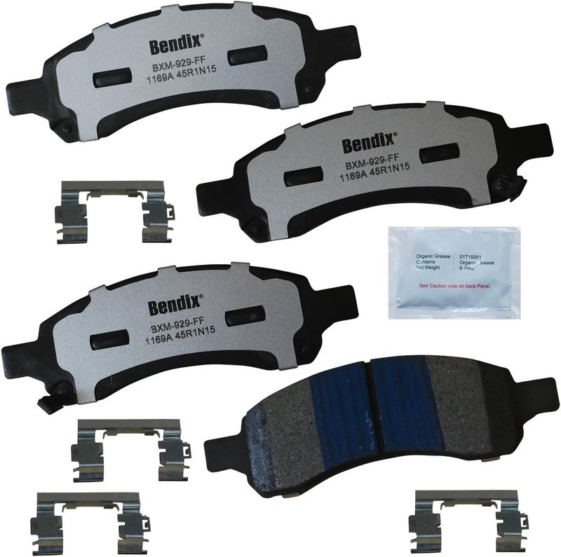 Bendix Fleet Metlok MKD1169AFM Semi-Metallic Front Brake Pads for Buick Enclave 2017-2008, Chevrolet Traverse 2017-2009, GMC Acadia 2016-2007, Acadia Limited 2017, Saturn Outlook 2010-2007 - Image 1