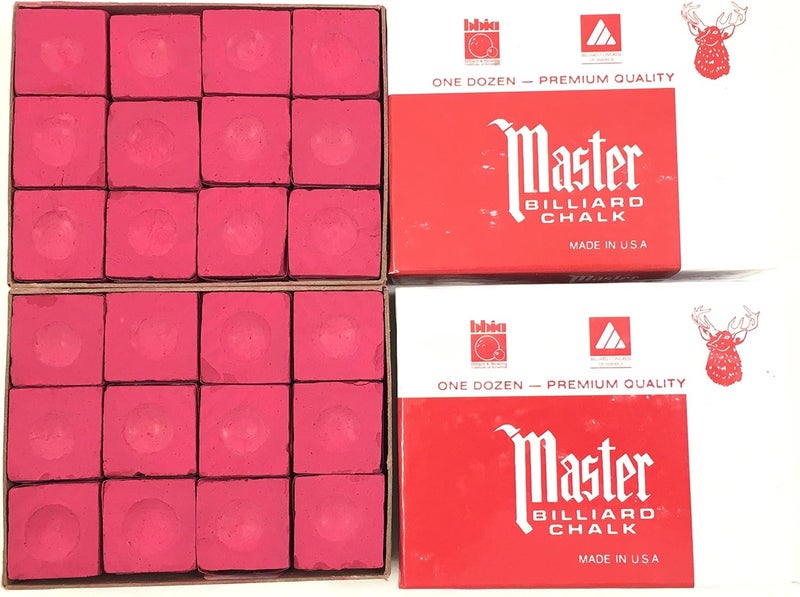 Made in the USA - 2 Boxes of Chalk - 24 Pieces for Pool Cues and Billiards Sticks Tips
