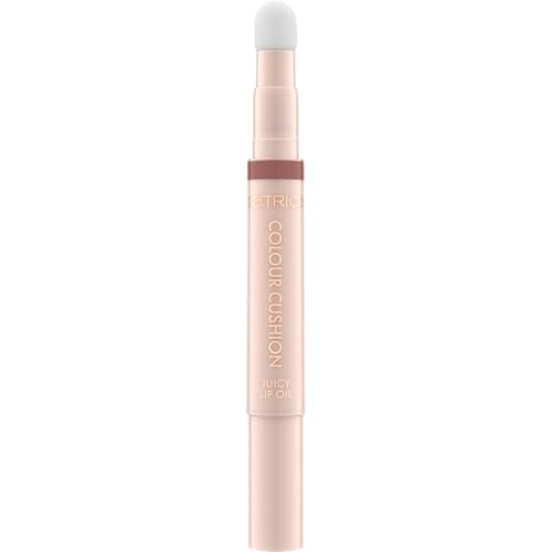 Catrice Colour Cushion Juicy Lip Oil HighShine NonSticky Gloss with Nourishing Oils Cushion Applicator TwistUp Pen Vegan Cruelty Free 050 Drenched Drama - Image 1