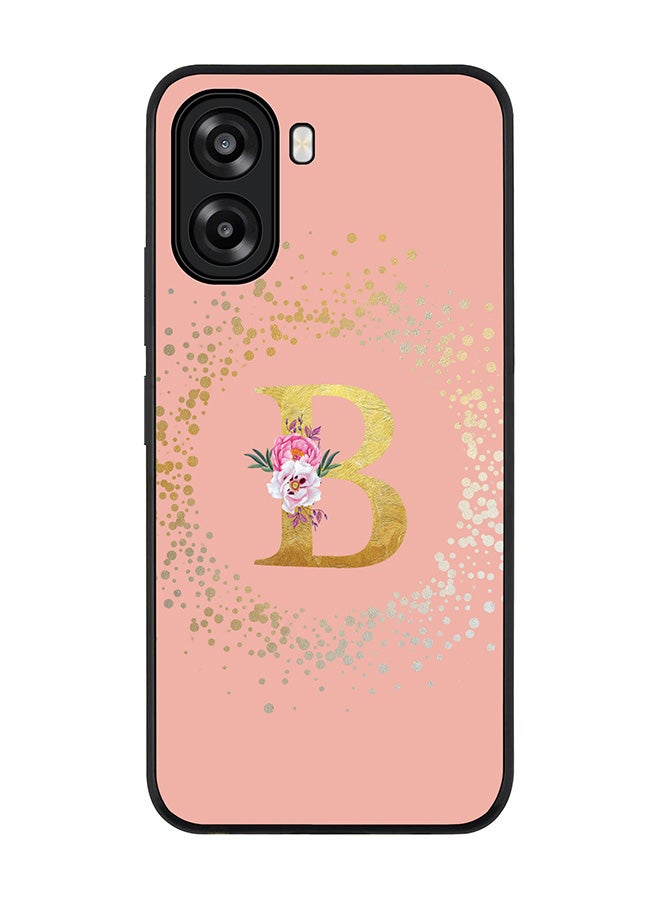 Stylizedd For Oppo A6t 5G / A6t 4G Case,Slim fit Camera Protection, Shockproof Thin Phone cover  - Custom Monogram Floral - B  (Rose Pink ) - Image 1