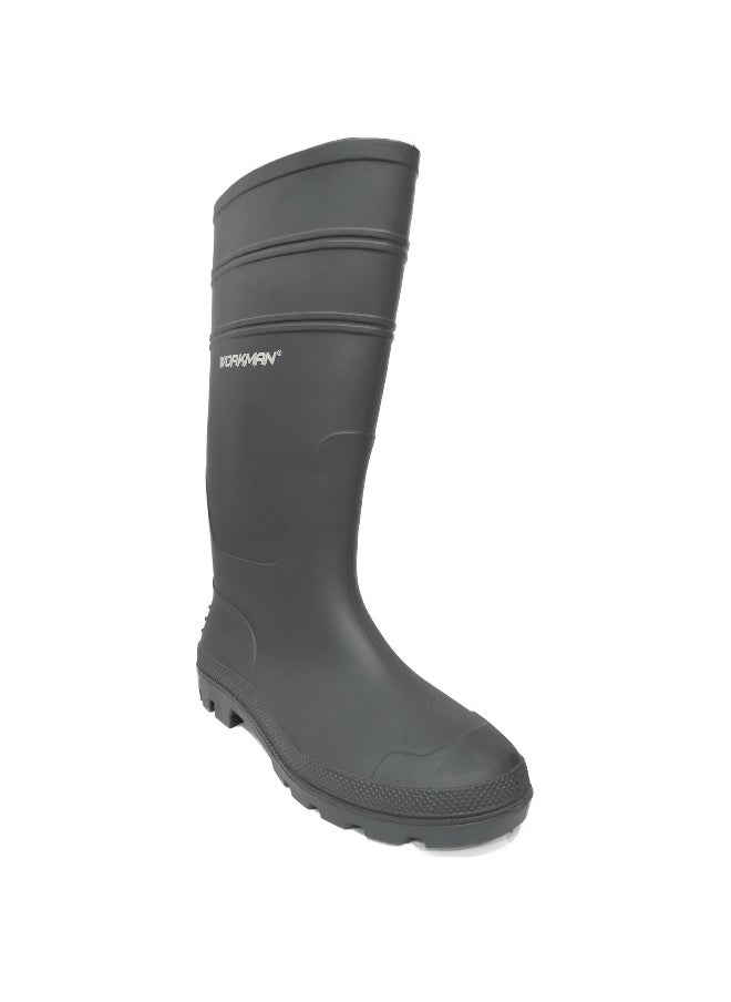 Workman - Safety Gumboot with Steel Toe | Heavy Duty -Waterproof, Durable & Slip-Resistant for Industrial Use | Gumboots for Men | Black | Size-40 - Image 1