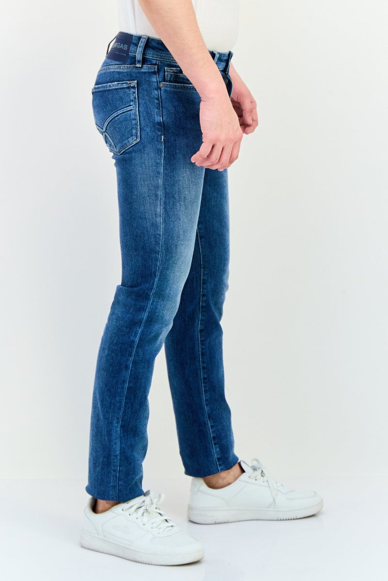 GAS Men Slim Fit Wash Stretchable Denim Jeans, Blue - Image 4