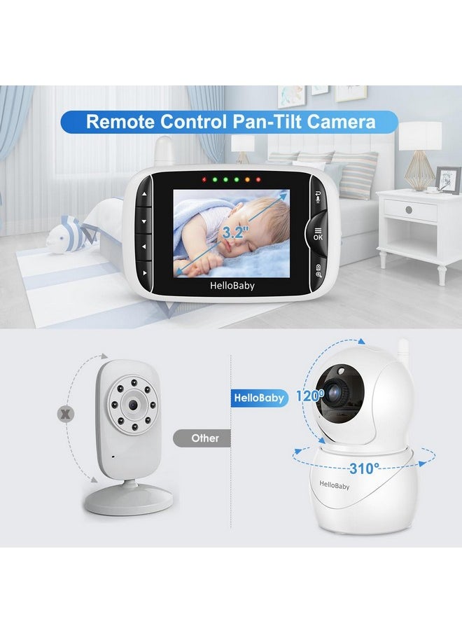 Hellobaby HelloBaby Monitor with Camera and Audio, IPS Screen LCD Display Video Baby Monitor No WiFi Infrared Night Vision, Temprature Screen Lullaby, Two Way Audio and VOX Mode (HB66pro)  - Image 2