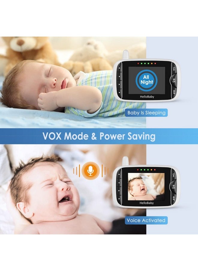 Hellobaby HelloBaby Monitor with Camera and Audio, IPS Screen LCD Display Video Baby Monitor No WiFi Infrared Night Vision, Temprature Screen Lullaby, Two Way Audio and VOX Mode (HB66pro)  - Image 5