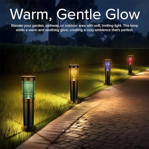 GIGAWATTS GW-231A Solar LED Pathway Lamp Light BIS Approved IP65 Waterproof Bollard Landscape Lamp with 800mAh AA Ni-MH Battery & Panel Decoration Spotlight for Walkway Garden Yard(Pack of 1, RGB,WW) - Image 5