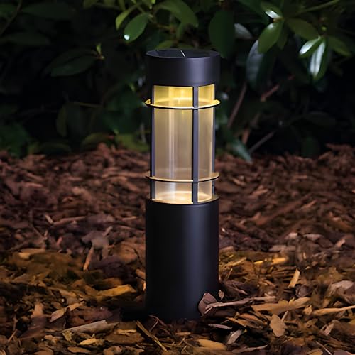 GIGAWATTS GW-231A Solar LED Pathway Lamp Light BIS Approved IP65 Waterproof Bollard Landscape Lamp with 800mAh AA Ni-MH Battery & Panel Decoration Spotlight for Walkway Garden Yard(Pack of 1, RGB,WW) - Image 1