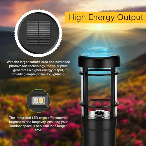 GIGAWATTS GW-231A Solar LED Pathway Lamp Light BIS Approved IP65 Waterproof Bollard Landscape Lamp with 800mAh AA Ni-MH Battery & Panel Decoration Spotlight for Walkway Garden Yard(Pack of 1, RGB,WW) - Image 4