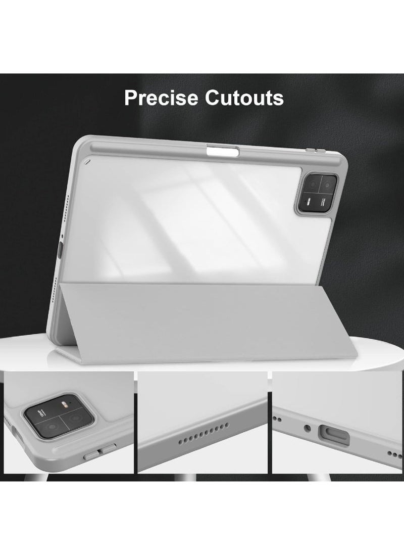 Captaintech Xiaomi Pad 6 / 6 Pro 11-inch Case (2023) – Slim Protective Cover with Pencil Holder, Auto Wake/Sleep & Transparent Back | Shockproof Smart Cover for Mi Pad 6 Series  - Image 3
