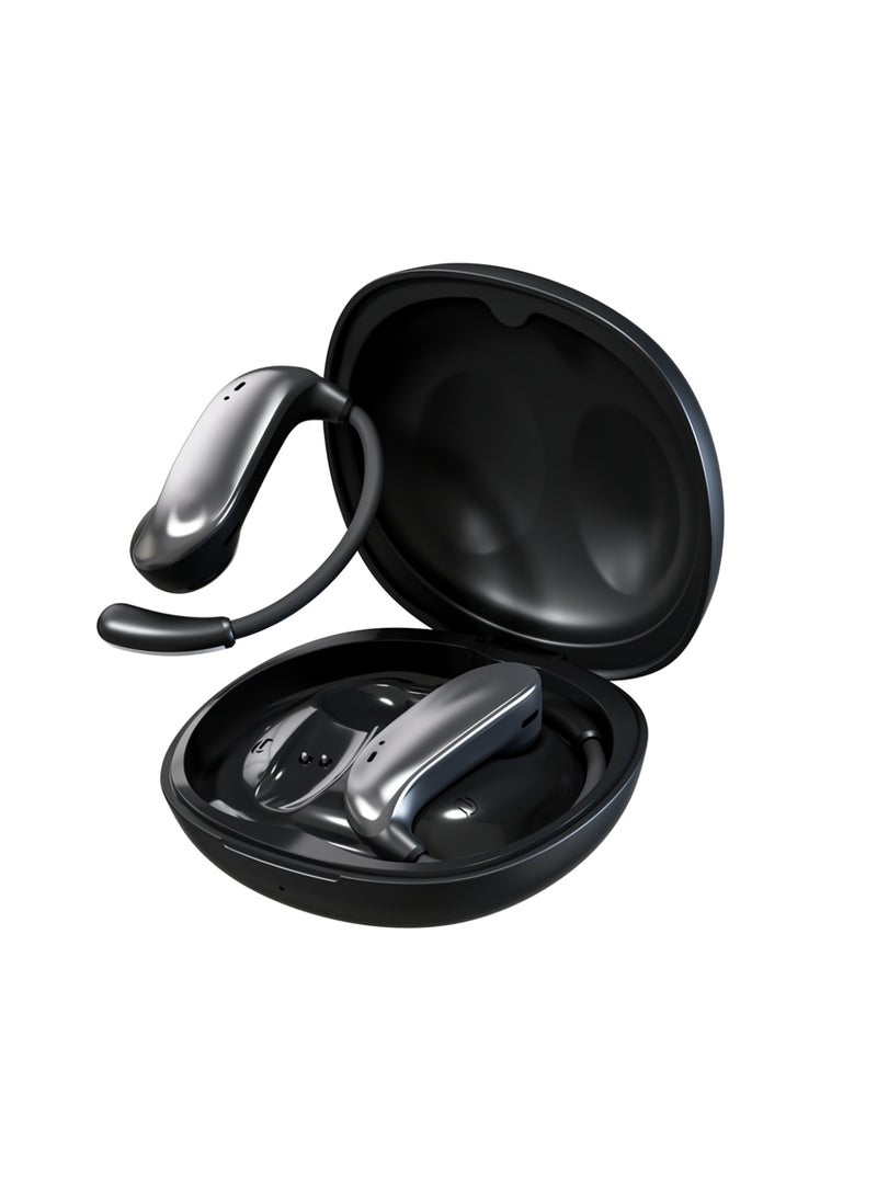 ZIPFORCE N73 True Wireless Earbuds,Bluetooth 6.0, Ear-Hook Open Ear ,Touch Control,TWS Light-Weight Bluetooth Earbuds for Daily & Sports，Black - Image 1