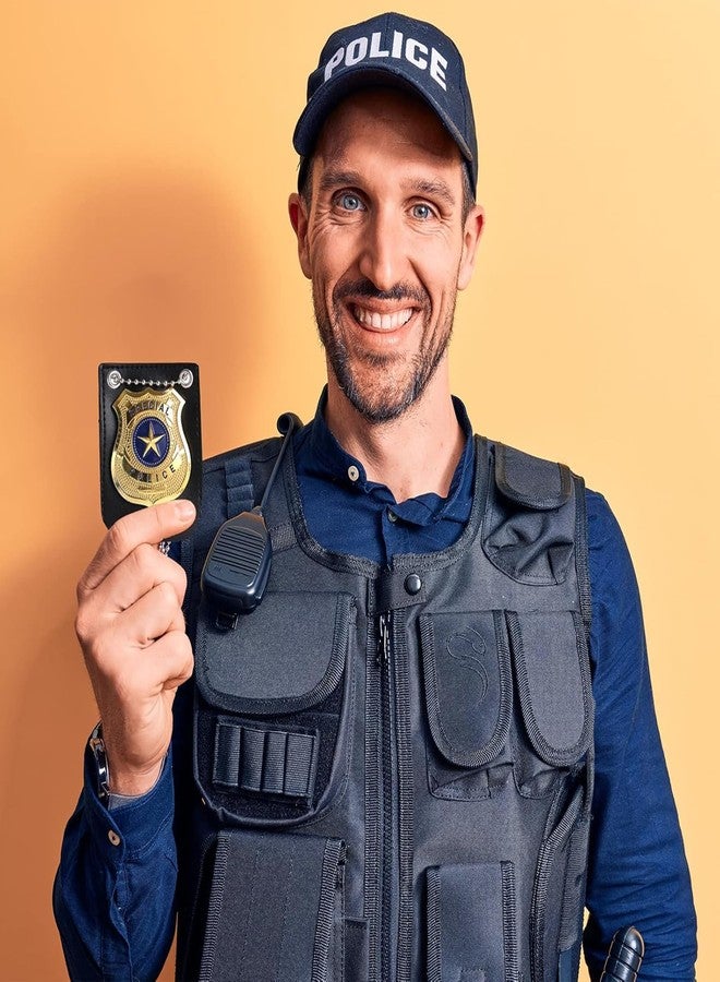 Finduat America Police Badge for Pretend Play PD Badge with Chain & Belt Clip - Image 5