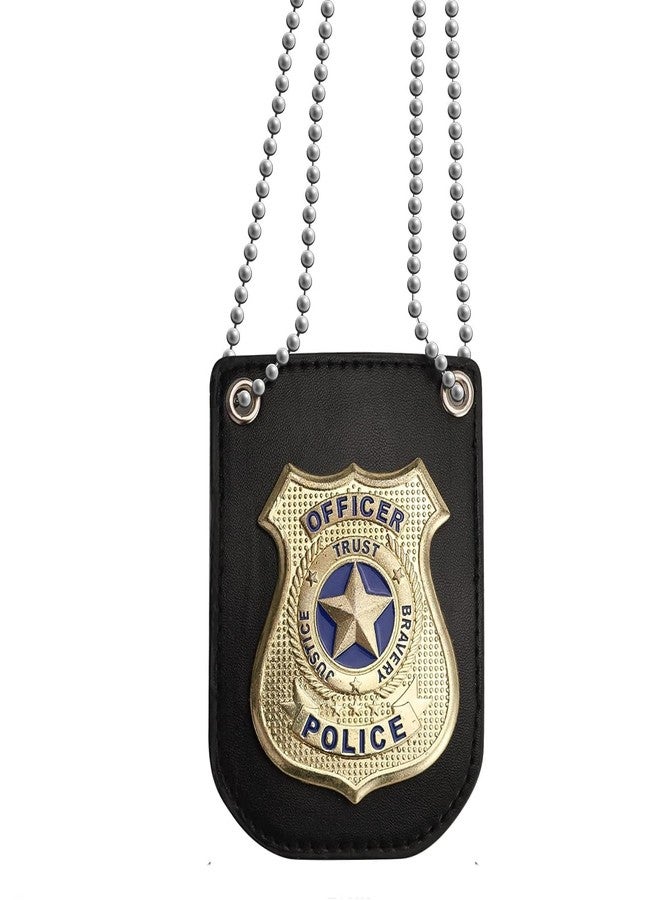 Finduat America Police Badge for Pretend Play PD Badge with Chain & Belt Clip - Image 1