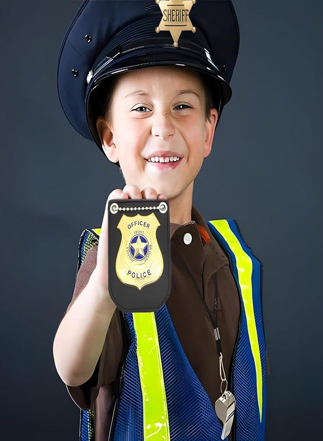 Finduat America Police Badge for Pretend Play PD Badge with Chain & Belt Clip - Image 4