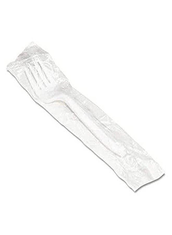 Concession Essentials أدوات تناول الطعام الأساسية وزن متوسط مغلفة بشكل فردي شوك بلاستيكية رائعة للطعام الجاهز. (100 قطعة) - Image 2