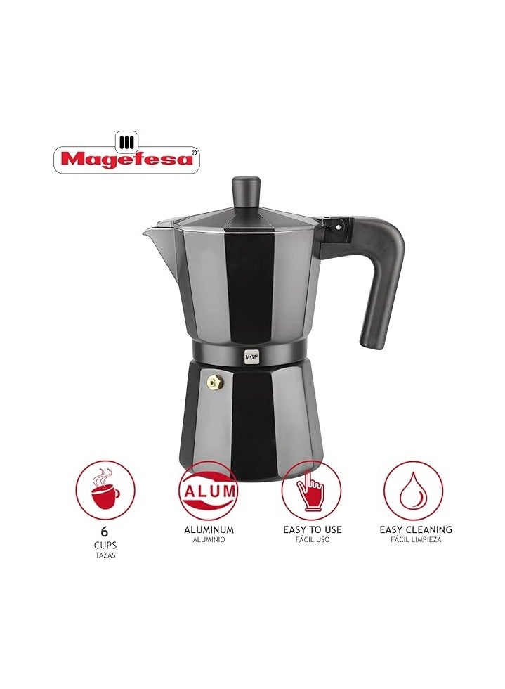 ميجافيسا COFFEE MAKER ALUMINIUM 6 CUPS- BLACK COLOR  - Image 2
