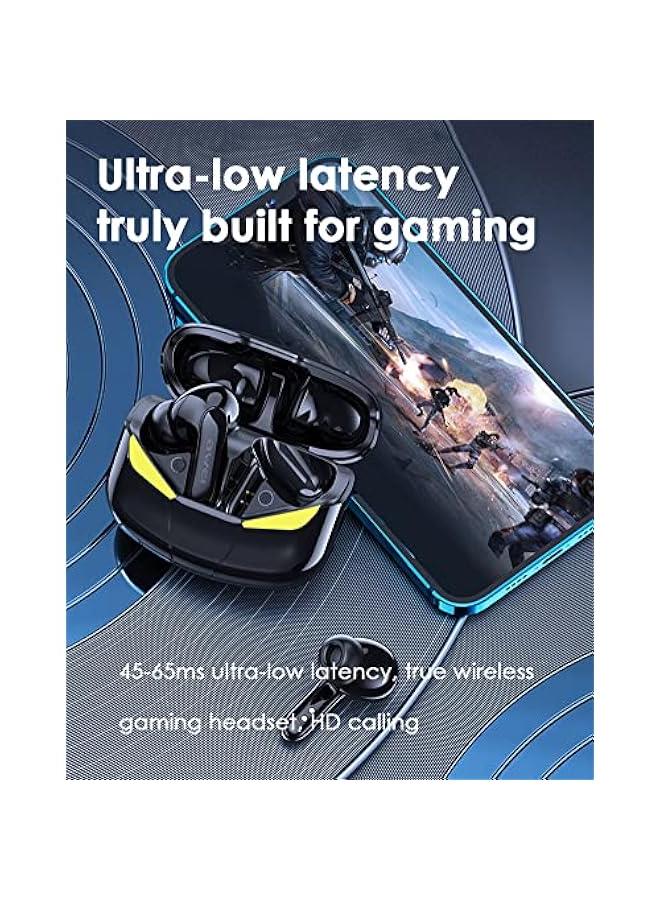 Gaming Earbuds True Wireless Bluetooth 5.1 Gaming Ear Buds with Microphone Deep Bass Hi-Fi Stereo Earbuds 45ms Ultra Low Latency Music Gaming Dual Modes Earphones Waterproof Headphones for PC Laptop - Image 2