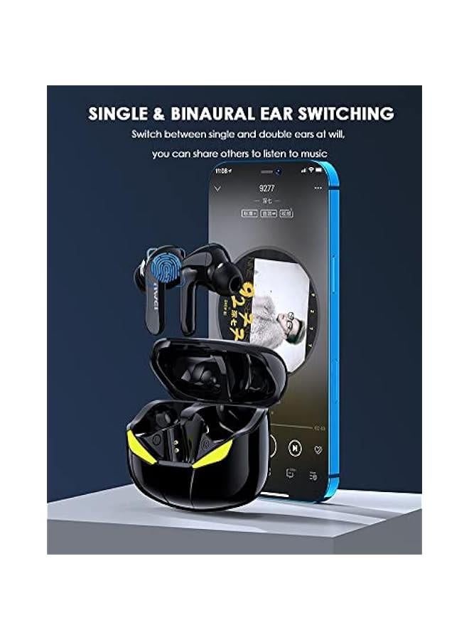 Gaming Earbuds True Wireless Bluetooth 5.1 Gaming Ear Buds with Microphone Deep Bass Hi-Fi Stereo Earbuds 45ms Ultra Low Latency Music Gaming Dual Modes Earphones Waterproof Headphones for PC Laptop - Image 3