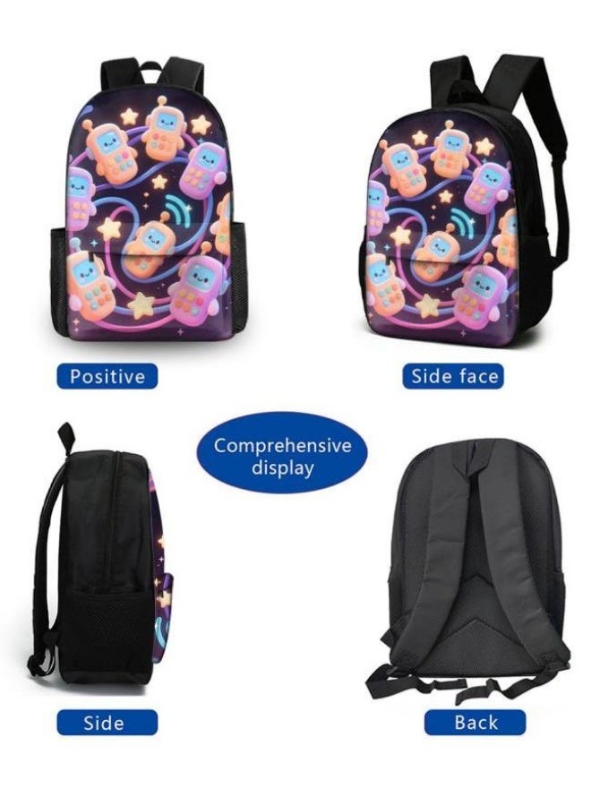 Bright Li Fire Cute cartoon print, three-in-one practical bag set (available for students, children, friends on outings, mountain climbing, etc.) - 37 - Image 3