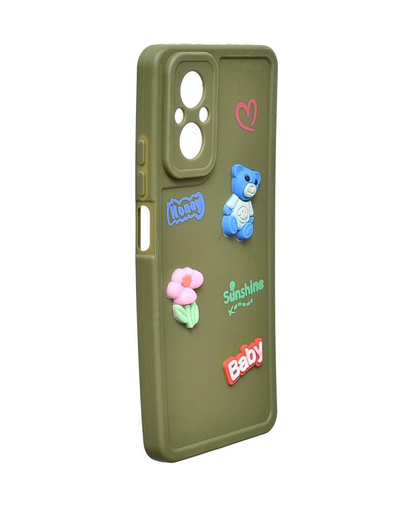 Silicone Phone Case With Cute Design for Realme C67 4G - Dark Green - Image 2