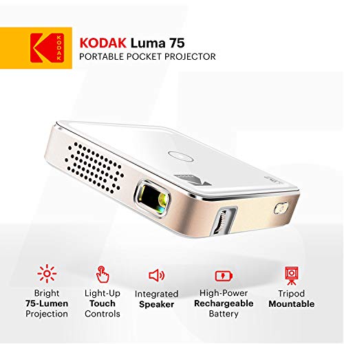 KODAK Ultra Mini Portable Projector HD LED DLP Rechargeable Pico Projector 100 Display Includes Soft Case - Image 3