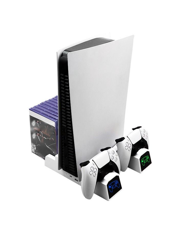 NIBEMINENT PS5 console dual charging cooling fan two-in-one disc rack with USB cable  - Image 4