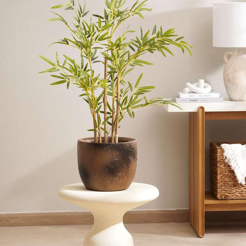 Pan Home وعاء زراعة من البولي ريزين بلون الصدأ لتزيين المنزل