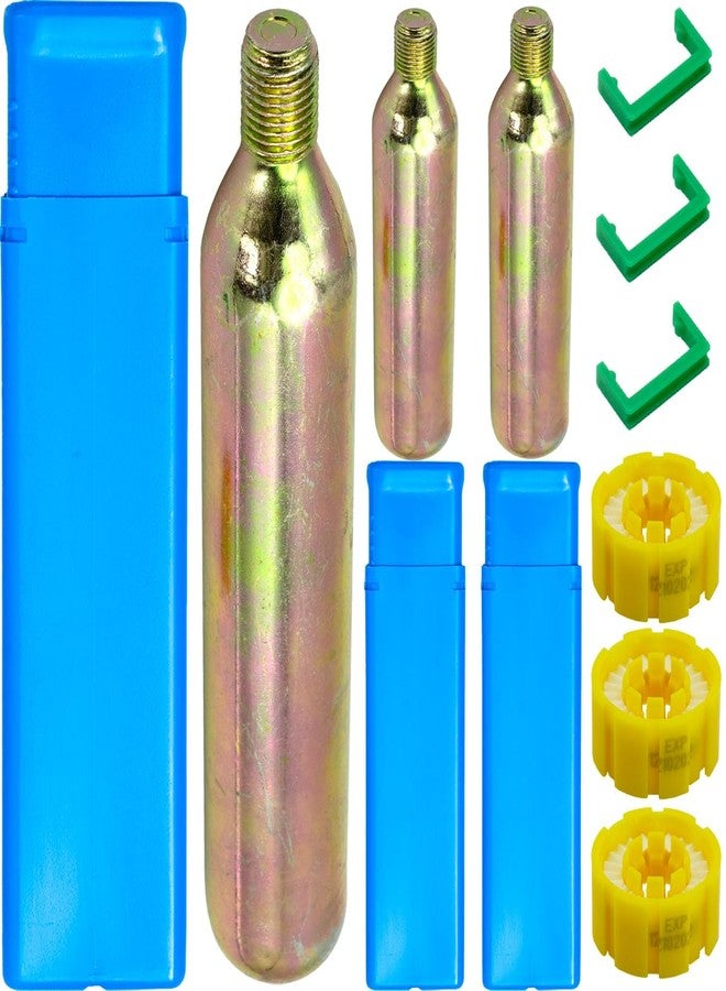 HAINEAO 1-2 Pack PFD 24/33 Grams CO2 Cartridge Cylinder 1/2-inch Thread for Inflatable Life Jacket Life Vest Lifesaving Belt for Water Sports Fishing, Surfing, Sea Activities (2, 33grams) - Image 1