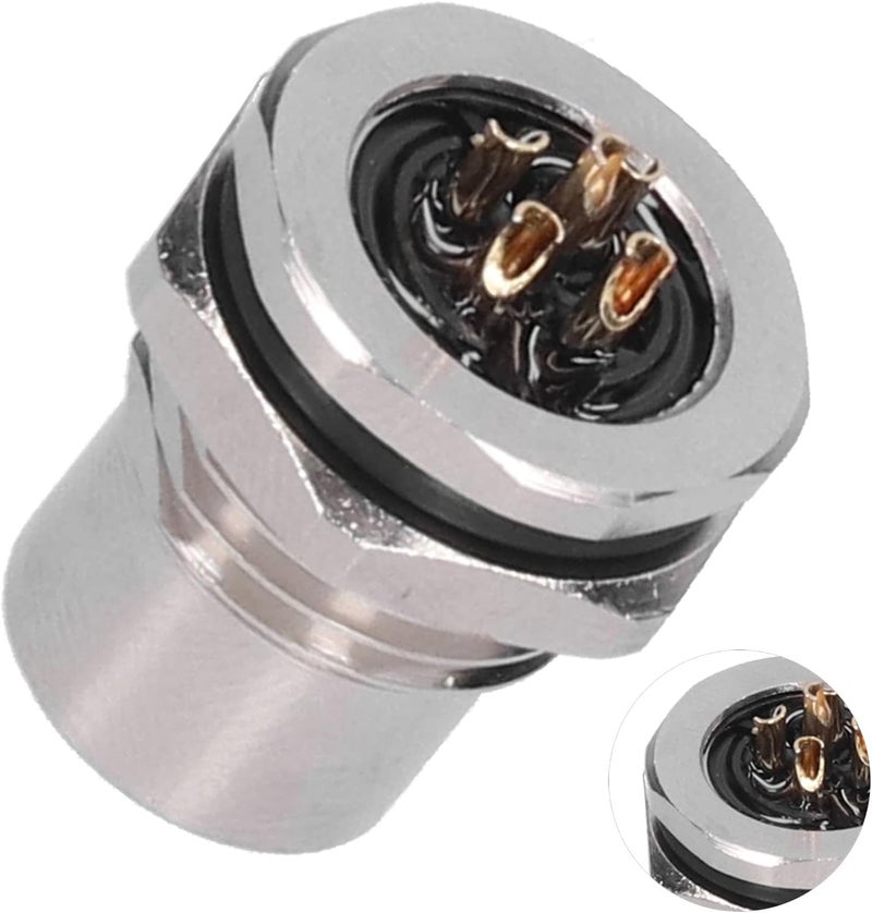Metal Connector 5 Pin Panel Wire Socket Waterproof IP67 Plated Brass Shell Thread Connecting Plug - Durable Construction, Reliable Sealing, Industrial Use - Image 5