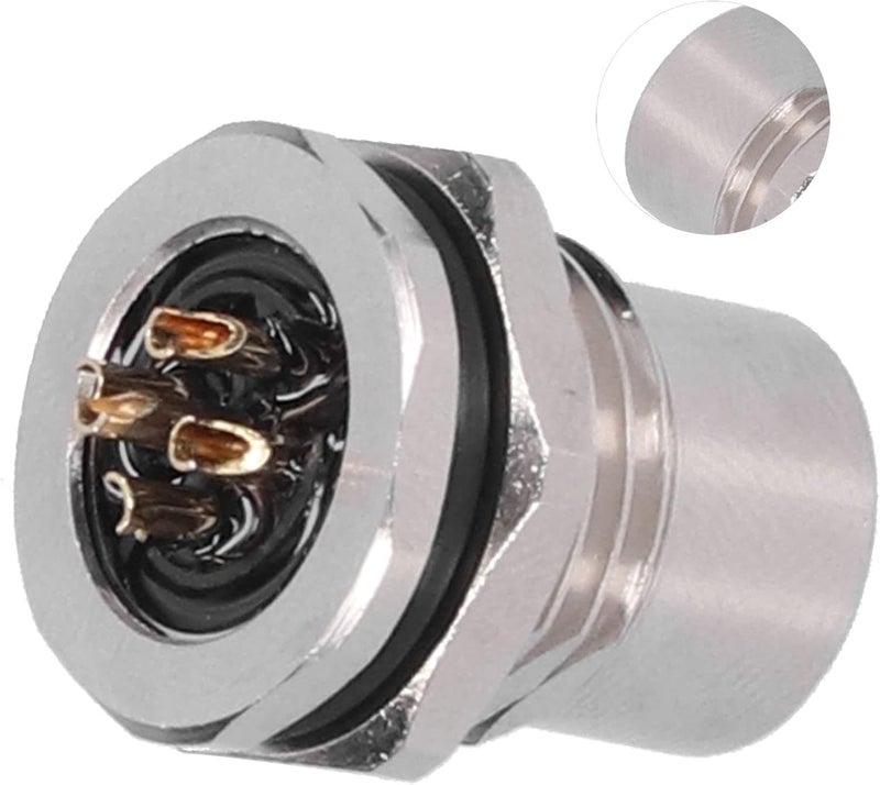 Metal Connector 5 Pin Panel Wire Socket Waterproof IP67 Plated Brass Shell Thread Connecting Plug - Durable Construction, Reliable Sealing, Industrial Use - Image 2