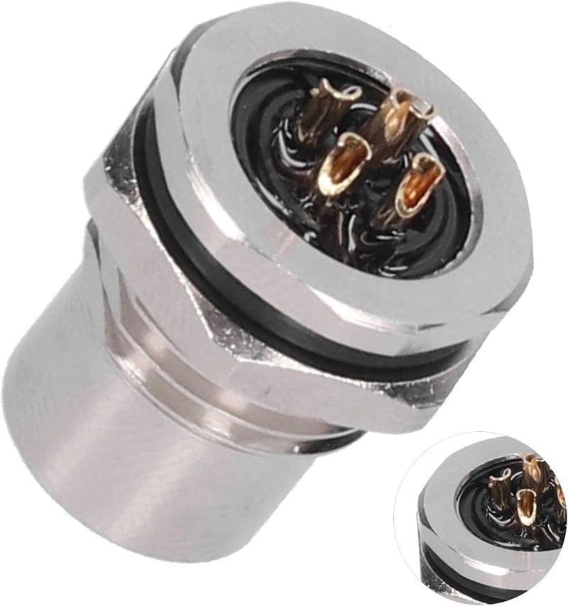 Metal Connector 5 Pin Panel Wire Socket Waterproof IP67 Plated Brass Shell Thread Connecting Plug - Durable Construction, Reliable Sealing, Industrial Use - Image 4