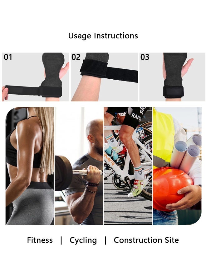واي جيه خطافات معصم لرفع الأثقال الممتازة مع أحزمة لأقصى قدر من دعم القبضة - قفازات الرفعة المميتة ووسادات القبضة ، بديلة في اللياقة البدنية ، تدريب القوة في صالة الألعاب الرياضية مثل عمليات السحب ، الرافعات المميتة والهز كتفيها ، مناسبة للنساء ، الرجال أسود 1 زوج - Image 3
