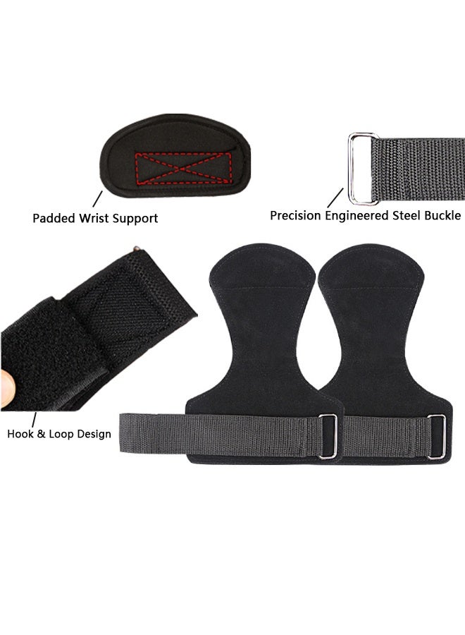 واي جيه خطافات معصم لرفع الأثقال الممتازة مع أحزمة لأقصى قدر من دعم القبضة - قفازات الرفعة المميتة ووسادات القبضة ، بديلة في اللياقة البدنية ، تدريب القوة في صالة الألعاب الرياضية مثل عمليات السحب ، الرافعات المميتة والهز كتفيها ، مناسبة للنساء ، الرجال أسود 1 زوج - Image 4