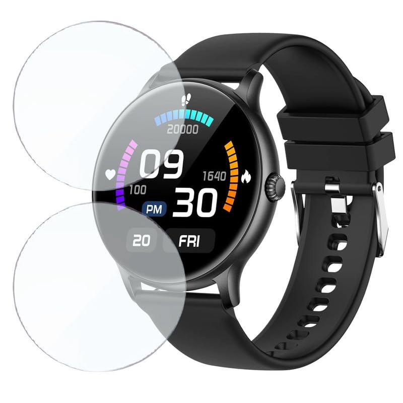 HELLOSCREEN عبوة 2 | واقي شاشة ساعة ذكية متوافق مع Fire-Boltt Phoenix 1.38 بوصة | فيلم TPU مرن، مقاوم للخدش 9H، تركيب خالي من الفقاعات - ليس زجاج مقسى - Image 1