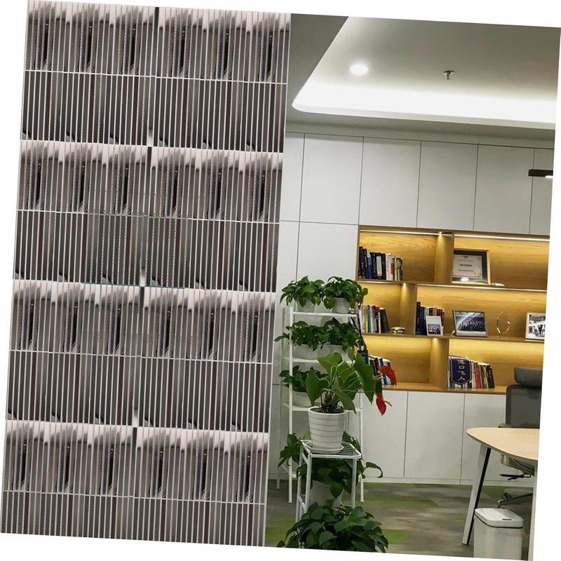 HOMSFOU Mirrored Tiles for Kitchen Backsplash Decorative Mosaic Wall Tiles Beveled Silver Strips Elegant - Image 4