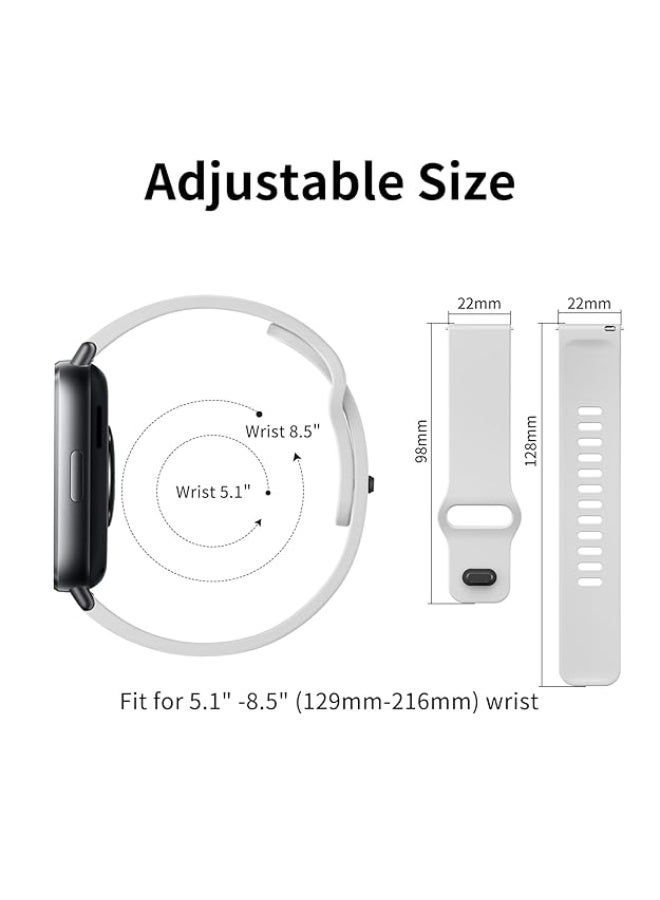 Straps Compatible with Xiaomi Redmi Watch 5 Active/Redmi Watch 5 Lite Bracelet, 22mm Soft Silicone Replacement Band Sports Strap Wristbands [Wear-resistant] [breathable]     (White) - Image 4