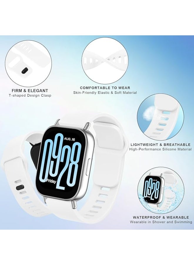 Straps Compatible with Xiaomi Redmi Watch 5 Active/Redmi Watch 5 Lite Bracelet, 22mm Soft Silicone Replacement Band Sports Strap Wristbands [Wear-resistant] [breathable]     (White) - Image 5