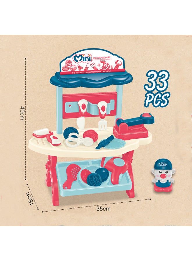 مجموعة ألعاب منزل اللعب المحاكاة للأطفال، أدوات المطبخ التفاعلية، مجوهرات، أدوات الطين الملونة، طاولة-اللون: 05 لون بدلة الطين - Image 1