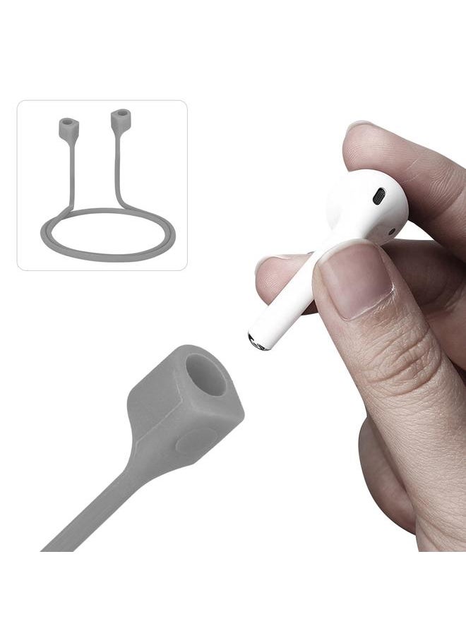 Thoraya - Double Magnetic Silicon Anti Lost Earphone Loop Strap String Rope Cord for Airpods Grey - Image 1