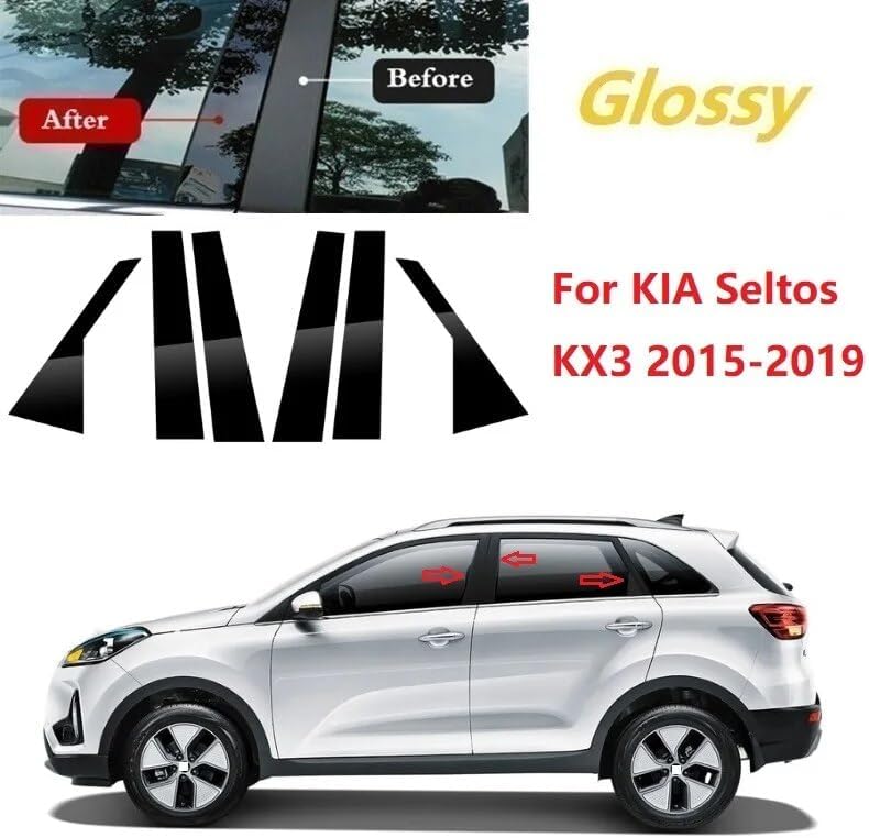 Vuzmode 6PCS Polished Pillar Posts for Kia Seltos KX3 - Image 3