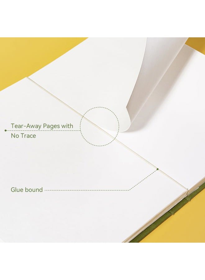 Arrtx Premium Hardcover Sketch Book, 60 Sheets/120 Pages, 180 GSM Thick Acid-Free Drawing Paper, Hardbound Sketch Pad with Inner Pocket, Green 8.5"x6.1" Sketchbook - Image 3