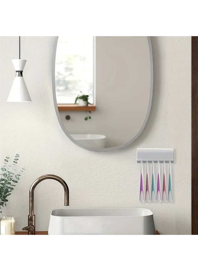 Wall Mounted Toothbrush Holder With Cover 1pc Self Adhesive Plastic Bathroom Shower Organizer Easy Install - Image 5