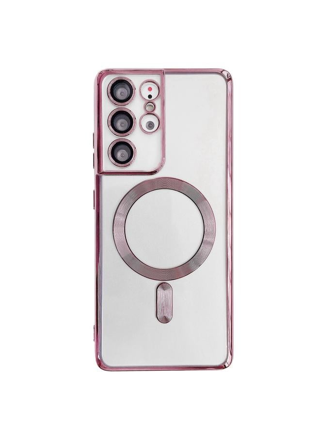 S-TOP Case For Samsung Galaxy S21 Ultra 5G Electroplated Frame MagSafe Magnetic Phone Case - Image 1