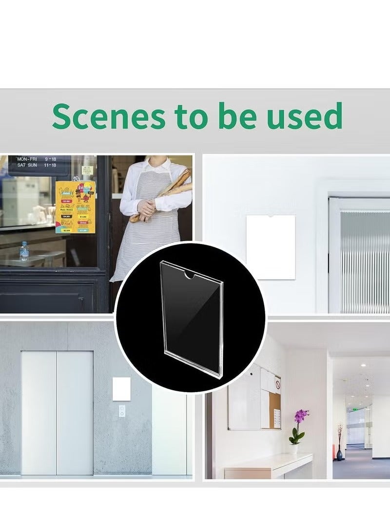 YelaJoy Acrylic Sign Holder 210 x 297mm Wall Mount, A4 Display with Adhesive Tape Mount Clear Photo Frames Paper Document for Home, Office, Store, Restaurant(3 Pack) - Image 2