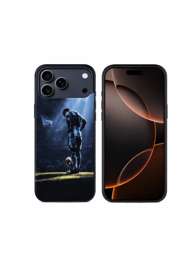 Lacoz Football Theme Lionel Messi Printed Slim Fit Anti-Scratch Back Case with Precision Cut-Outs and Comfortable Grip Shockproof Protective Cover Compatible With iPhone 17 Pro Max - Image 1