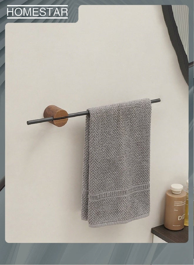 HOMESTAR No Drill Bathroom Towel Bar Stainless Steel Towel Rack Waterproof & Rustproof, Self Adhesive Black Towel Holder, Towel Rail Hanger for Bathroom Kitchen 40cm - Image 1