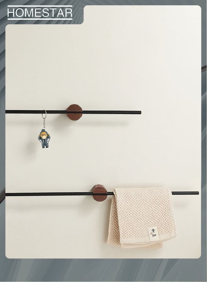 HOMESTAR No Drill Bathroom Towel Bar Stainless Steel Towel Rack Waterproof & Rustproof, Self Adhesive Black Towel Holder, Towel Rail Hanger for Bathroom Kitchen 40cm - Image 2