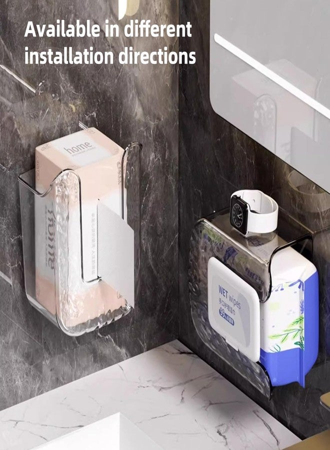 TNDCKP Sufeasdf Wall Mounted Wipes Holder Dispenser Transparent Gray 1Pcs, Kitchen Wipes Wall Mount Storage, Toilet Paper Wipes Holder, Acrylic Wipes Container for Bathroom, Kitchen Wipes Storage Box - Image 5