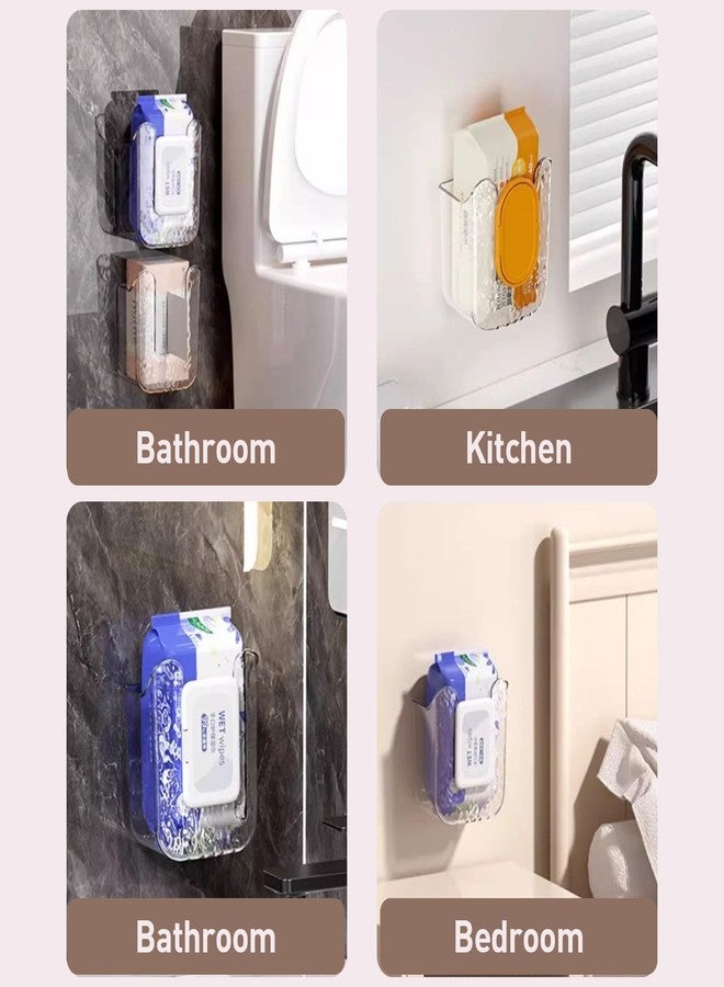 TNDCKP Sufeasdf Wall Mounted Wipes Holder Dispenser Transparent Gray 1Pcs, Kitchen Wipes Wall Mount Storage, Toilet Paper Wipes Holder, Acrylic Wipes Container for Bathroom, Kitchen Wipes Storage Box - Image 4
