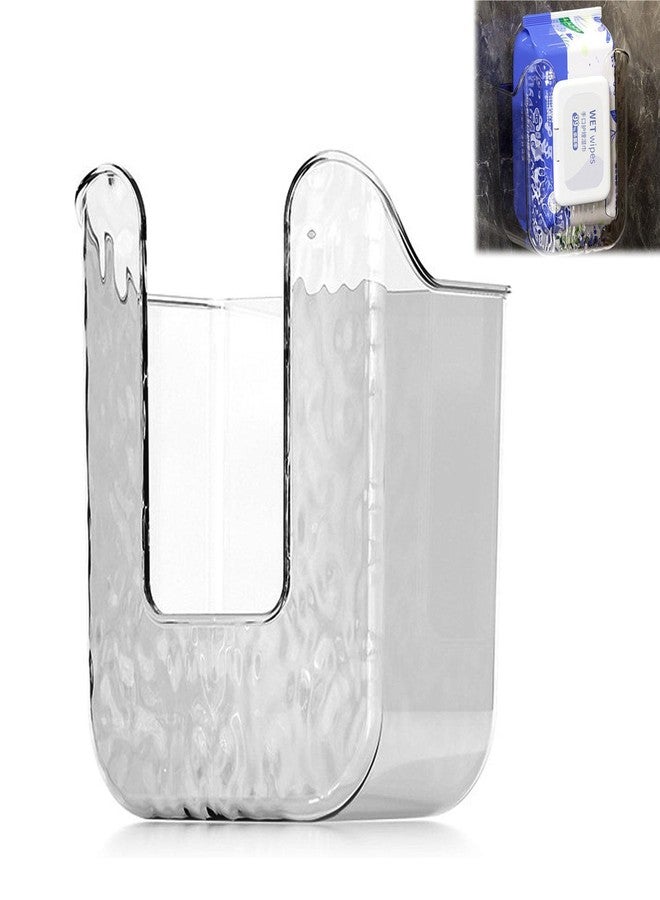 TNDCKP Sufeasdf Wall Mounted Wipes Holder Dispenser Transparent Gray 1Pcs, Kitchen Wipes Wall Mount Storage, Toilet Paper Wipes Holder, Acrylic Wipes Container for Bathroom, Kitchen Wipes Storage Box - Image 1