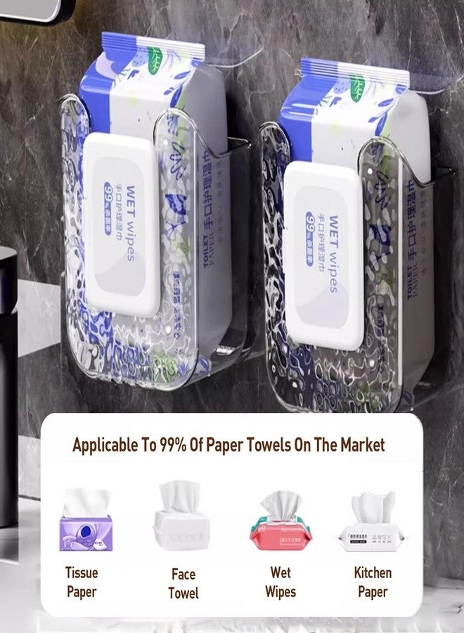 TNDCKP Sufeasdf Wall Mounted Wipes Holder Dispenser Transparent Gray 1Pcs, Kitchen Wipes Wall Mount Storage, Toilet Paper Wipes Holder, Acrylic Wipes Container for Bathroom, Kitchen Wipes Storage Box - Image 2