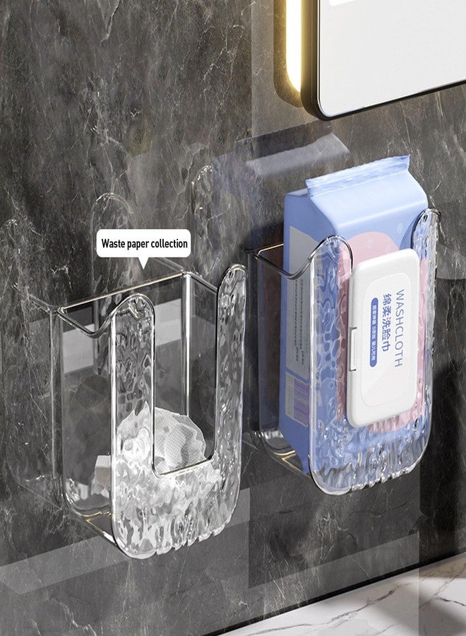 TNDCKP Sufeasdf Wall Mounted Wipes Holder Dispenser Transparent Gray 1Pcs, Kitchen Wipes Wall Mount Storage, Toilet Paper Wipes Holder, Acrylic Wipes Container for Bathroom, Kitchen Wipes Storage Box - Image 3